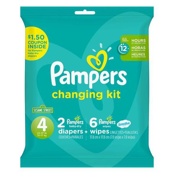 Diaper Change Kit Size 4, PK10, Pampers, Mfr#: 01164